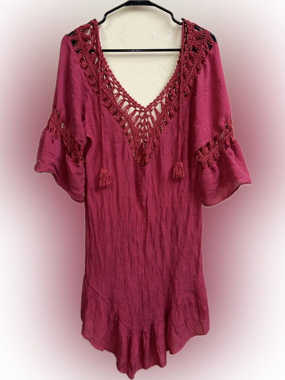 🔥5/$35🔥 Ekouaer Boho Crochet Detail Dress – Size M/L - Picture 2 of 5
